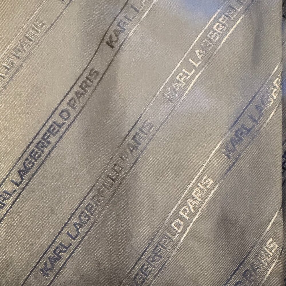 KARL LAGERFLED PARIS GRAY WOOL BLEND COAT WITH FAUX FUR COLLAR ~ NWT - Picture 7 of 12